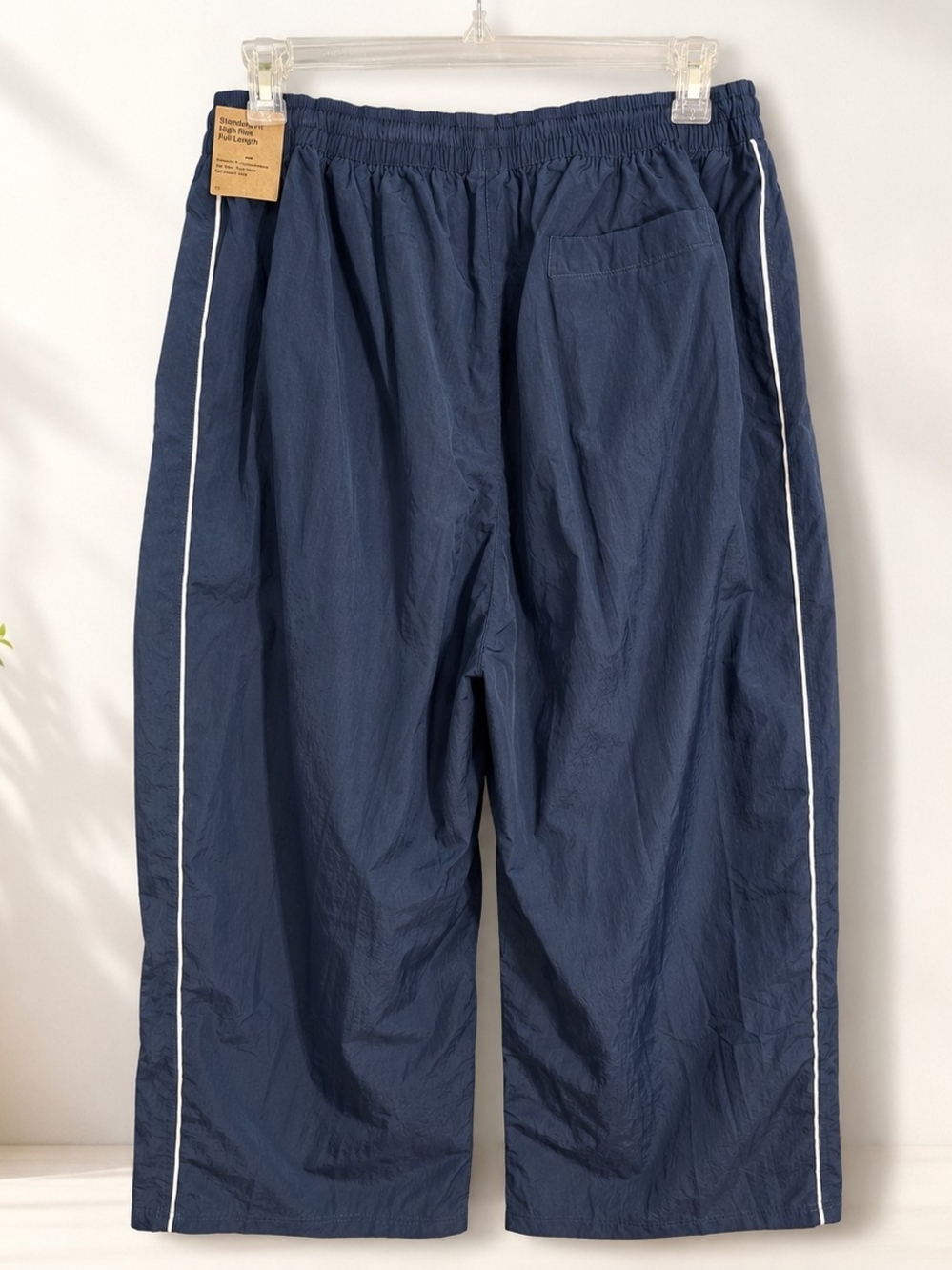Nike Plus Size Navy Track Pants with White Piping - Picture 2 of 8